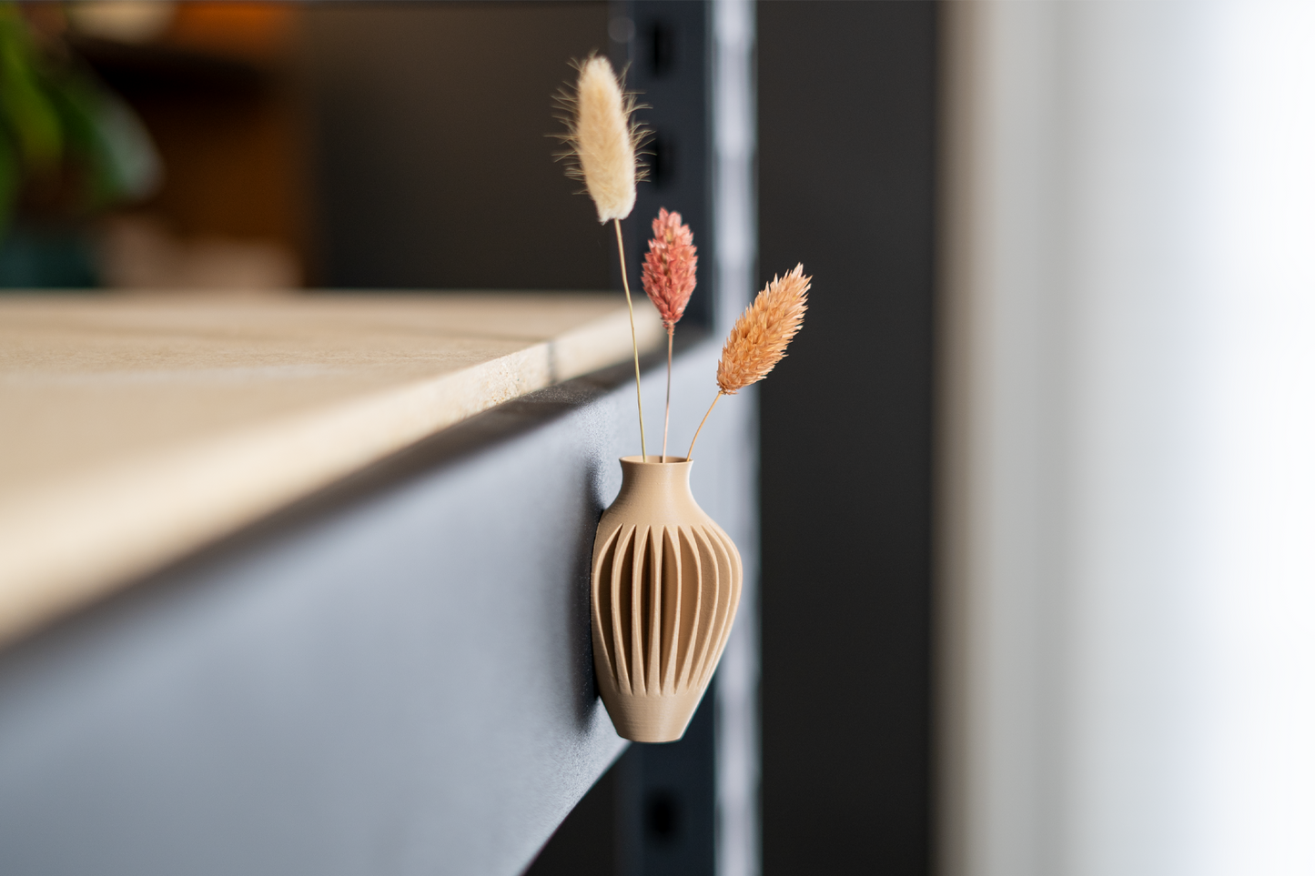 Magnetvase für Blumen, Pampasgras